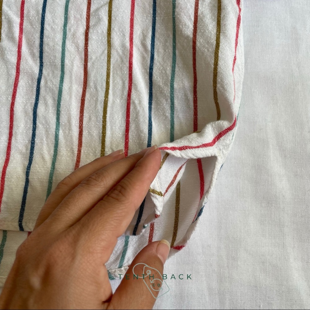 VOLCOM Multi Stripe Girls Button Down Top | L / 14 - Picture 7 of 13